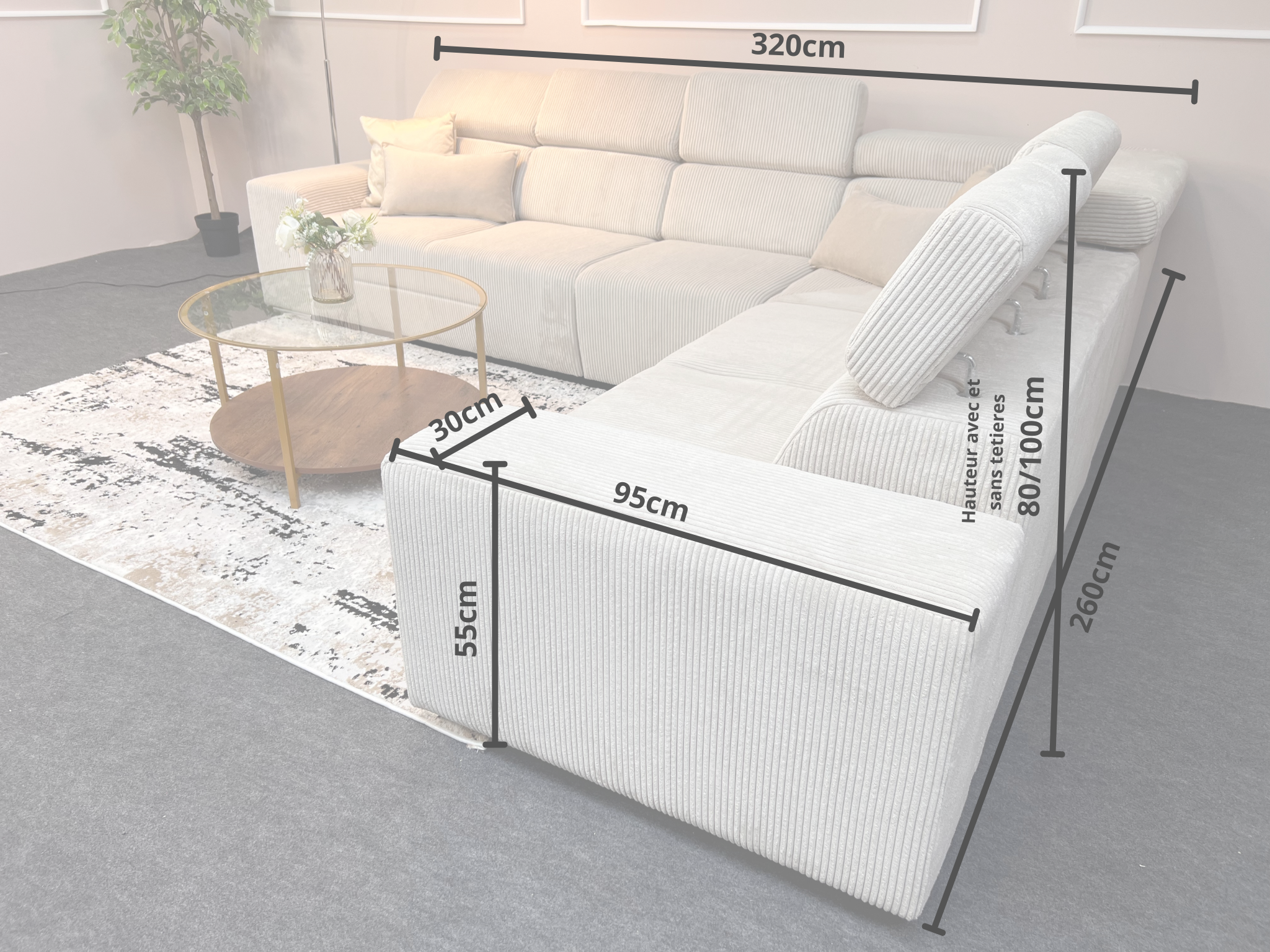 Canapé d'angle Evita - Möbel Unique