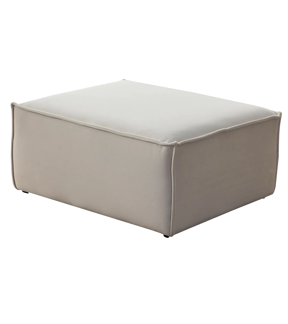 Canapé Modulable Elégance Velours Beige 4+1 Pouf - Möbel Unique