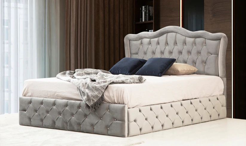 Cadre de Lit Venise - Gris - Möbel Unique