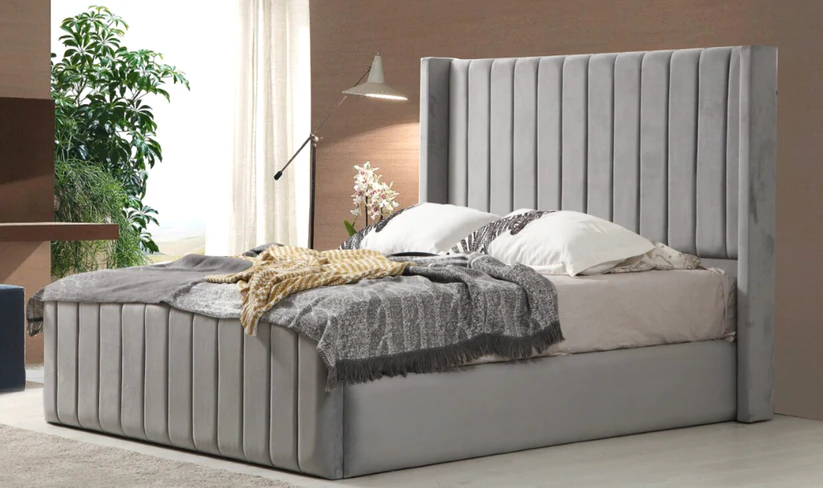 Cadre de Lit Tokyo - Gris - Möbel Unique